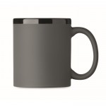Taza de cerámica con revestimiento de tacto suave de colores 300ml color gris oscuro segunda vista