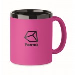 Taza de cerámica con revestimiento de tacto suave de colores 300ml color fucsia vista principal