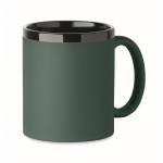 Taza de cerámica con revestimiento de tacto suave de colores 300ml color verde oscuro