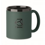 Taza de cerámica con revestimiento de tacto suave de colores 300ml color verde oscuro vista principal
