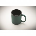 Taza de cerámica con revestimiento de tacto suave de colores 300ml color verde oscuro vista fotografía cuarta vista