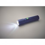 Linterna de aluminio reciclado extensible con 3 ajustes de luz y zoom color azul vista fotografía septima vista
