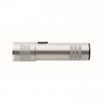 Linterna de aluminio reciclado extensible con 3 ajustes de luz y zoom color plateado mate octava vista