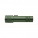 Linterna de aluminio reciclado extensible con 3 ajustes de luz y zoom color verde oscuro octava vista