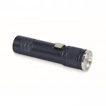 Linterna de aluminio reciclado extensible con 3 ajustes de luz y zoom color azul marino