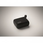 Pequeño altavoz inalámbrico con asa a juego para transporte color negro vista fotografía quinta vista