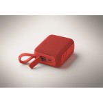 Pequeño altavoz inalámbrico con asa a juego para transporte color rojo vista fotografía sexta vista