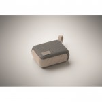 Pequeño altavoz inalámbrico con asa a juego para transporte color gris vista fotografía quinta vista