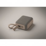 Pequeño altavoz inalámbrico con asa a juego para transporte color gris vista fotografía sexta vista