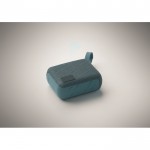 Pequeño altavoz inalámbrico con asa a juego para transporte color negro mate vista fotografía quinta vista