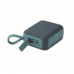 Pequeño altavoz inalámbrico con asa a juego para transporte color negro mate septima vista