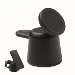 Base de carga para teléfono y reloj Apple® con soporte para móvil color negro