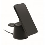 Base de carga para teléfono y reloj Apple® con soporte para móvil color negro tercera vista