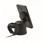Base de carga para teléfono y reloj Apple® con soporte para móvil color negro quinta vista