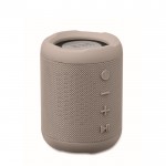 Pequeño altavoz inalámbrico de tejido RPET de 3hs de reproducción color gris vista de impresión