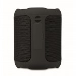 Pequeño altavoz inalámbrico de tejido RPET de 3hs de reproducción color negro septima vista