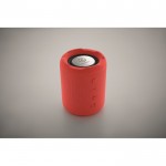 Pequeño altavoz inalámbrico de tejido RPET de 3hs de reproducción color rojo vista principal