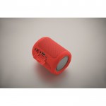 Pequeño altavoz inalámbrico de tejido RPET de 3hs de reproducción color rojo vista fotografía cuarta vista
