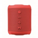 Pequeño altavoz inalámbrico de tejido RPET de 3hs de reproducción color rojo quinta vista