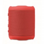 Pequeño altavoz inalámbrico de tejido RPET de 3hs de reproducción color rojo sexta vista