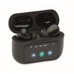 Auriculares inalámbricos con estuche de pantalla táctil color negro