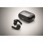 Auriculares inalámbricos con estuche de pantalla táctil color negro vista fotografía cuarta vista