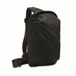 Elegante bandolera de cuero sintético negro de suave tacto color negro