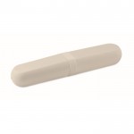 Set de 3 cubiertos reutilizables y sostenibles en estuche a juego color beige quinta vista