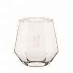 Vaso corto de forma geométrica especial para licores 300ml color transparente vista de impresión