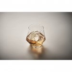 Vaso corto de forma geométrica especial para licores 300ml color transparente vista fotografía cuarta vista