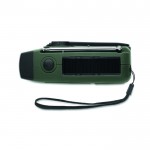 Radio portátil solar con linterna y batería externa de emergencia color verde oscuro