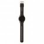 Smartwatch inalámbrico a prueba de agua con correa de silicona color negro