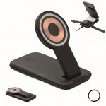 Base de carga 3 en 1 con soporte para móvil aptos para Apple® color negro