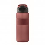 Botella de RPET con tapa abatible y pajita incluida 500ml color burdeos
