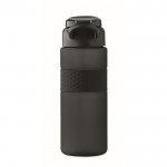 Botella de RPET con tapa abatible y pajita incluida 500ml color negro