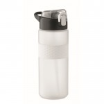 Botella de RPET con tapa abatible y pajita incluida 500ml color blanco transparente