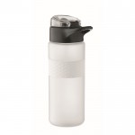 Botella de RPET con tapa abatible y pajita incluida 500ml color blanco transparente tercera vista