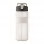 Botella de RPET con tapa abatible y pajita incluida 500ml color blanco transparente