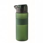 Botella de RPET con tapa abatible y pajita incluida 500ml color verde oscuro