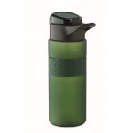 Botella de RPET con tapa abatible y pajita incluida 500ml color verde oscuro tercera vista