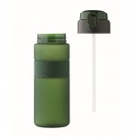 Botella de RPET con tapa abatible y pajita incluida 500ml color verde oscuro novena vista