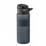 Botella de RPET con tapa abatible y pajita incluida 500ml color azul marino tercera vista