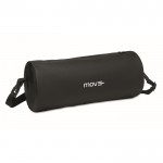 Bolsa de deporte en forma cilíndrica de RPET con tirantes desmontables color negro vista principal