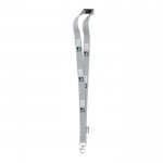 Lanyard de RPET con mosquetón metálico y cierre de seguridad 20mm color gris vista de impresión