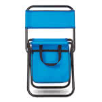 Silla plegable exterior con nevera color azul real tercera vista