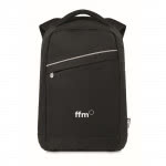 Mochilas personalizables RPET color negro cuarta vista con logo