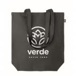 Bolsa para compras personalizada cáñamo color negro segunda vista con logo