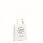 Bolsa de papel pequeña personalizada  color blanco con logo