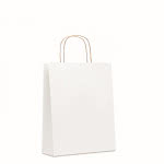 Bolsas de papel recicladas medianas color blanco