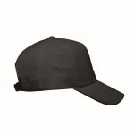 Gorra de béisbol de cáñamo personalizable color negro tercera vista